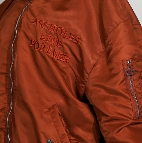 NWT Assholes Live Forever Brown Tan Reversible Bomber Jacket ALF Unisex Size 2XL - Picture 8 of 15